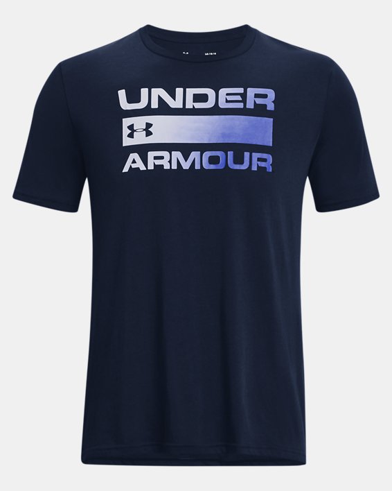 Men's UA Team Issue Wordmark Short Sleeve, Blue, pdpMainDesktop image number 4
